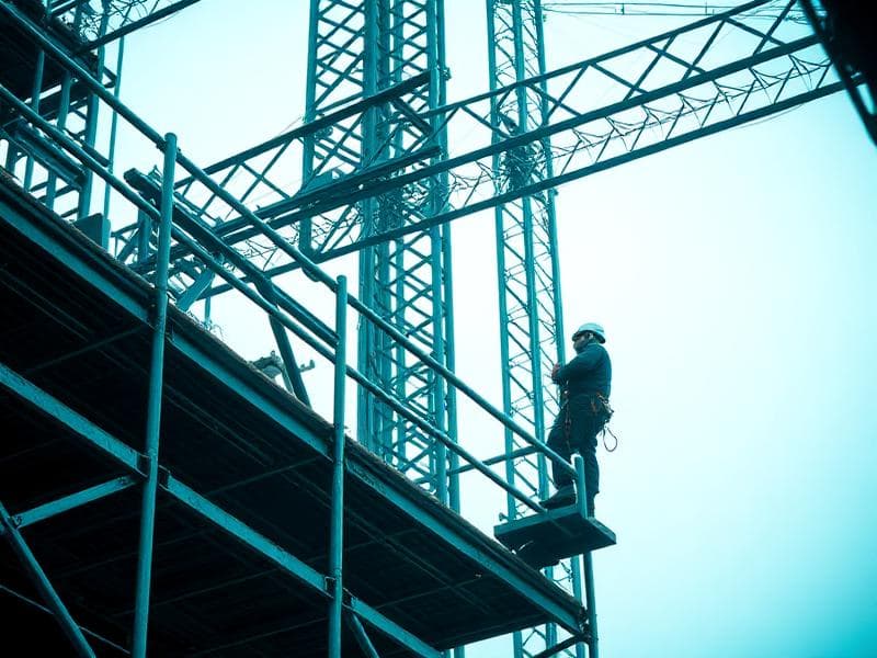 Échafaudage sur un chantier de construction